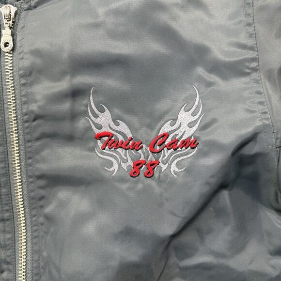 Genuine Harley Davidson Twin Cam 88 Nylon Bomber Jacket Quilt Lined Unisex Sz XS - Picture 3 of 16